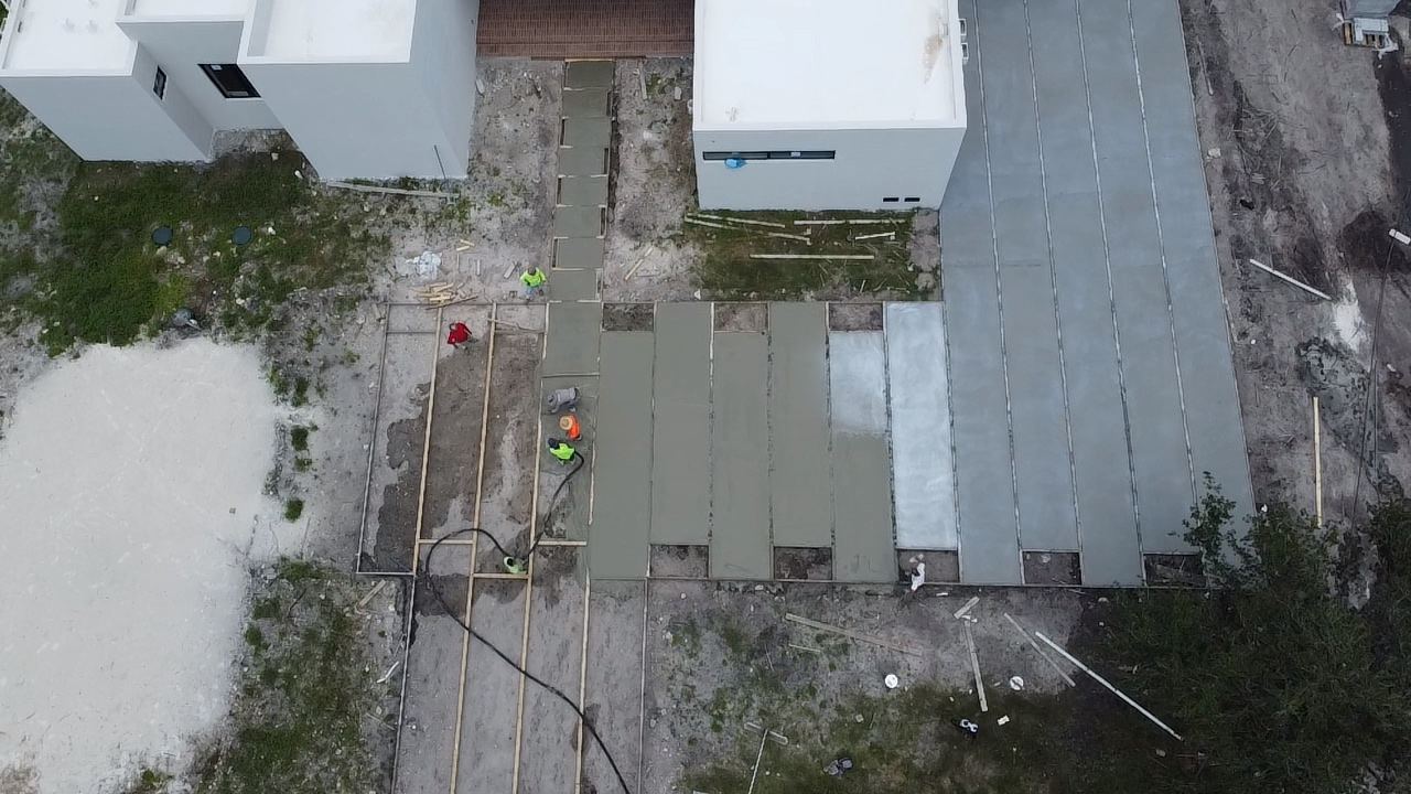 Concrete flatwork formed and in progress, Plantation or Coral Springs, Florida