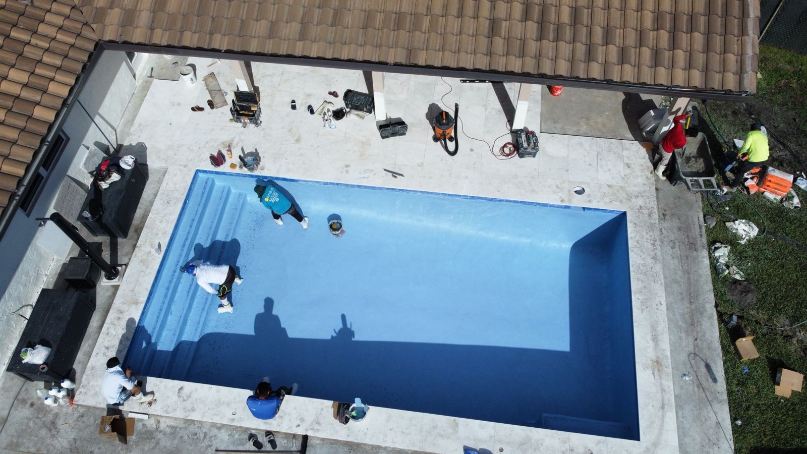 Pool renovation in progress, Plantation or Coral Springs, Florida