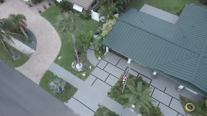 Driveway and walkway concrete panels from above by Concrete Solutions Today, Wilton Manors, FL